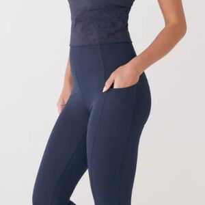 Lolë Step Up Ankle Leggings - Blue Medium